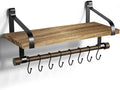 17.3"Floating Wall Shelf Solid Wood,Coffee Bar Carbonized Black