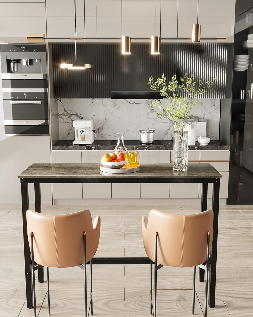 Bar Table, Bar Height Pub Table, High Top Cocktail Table for Kitchen Dining