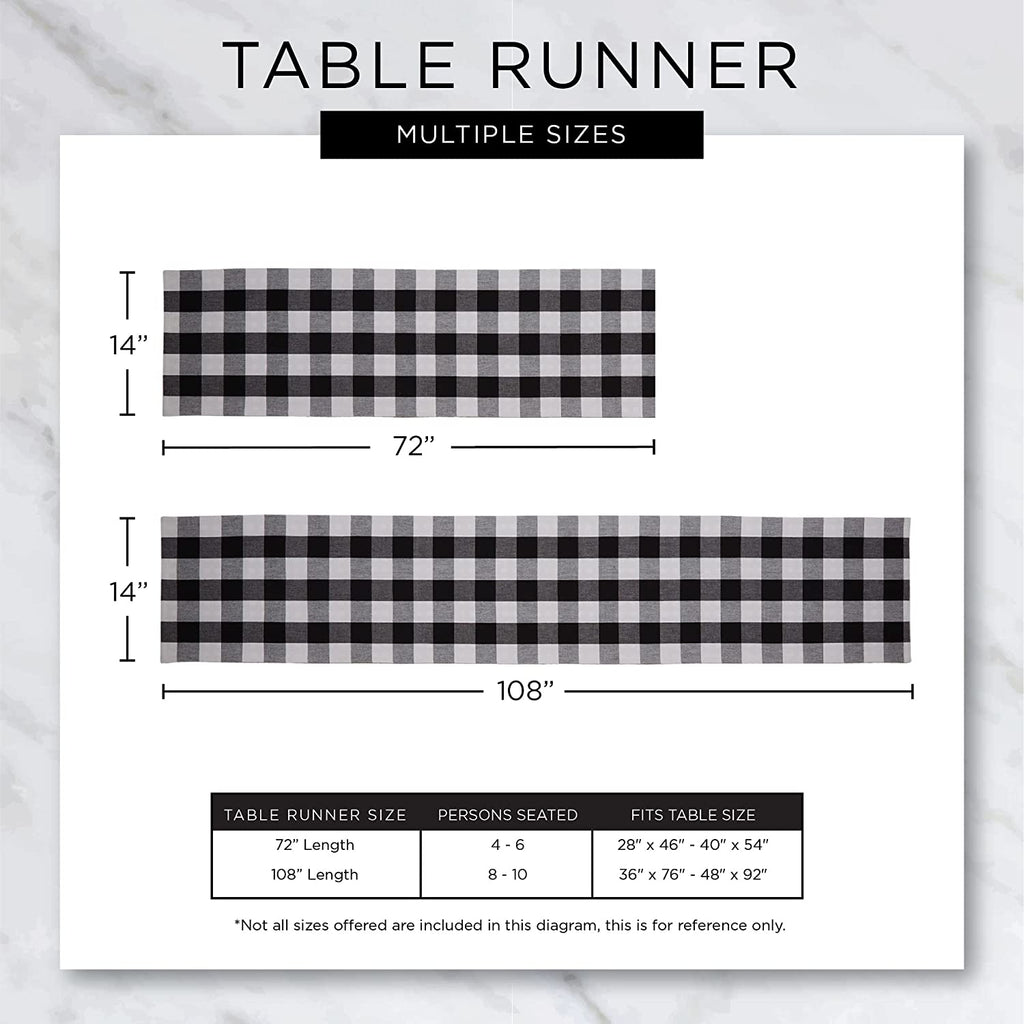 Give Thanks Plaid Fall Table Decor, Autumn & Thanksgiving Tabletop Linens, 14X72 Table Runner