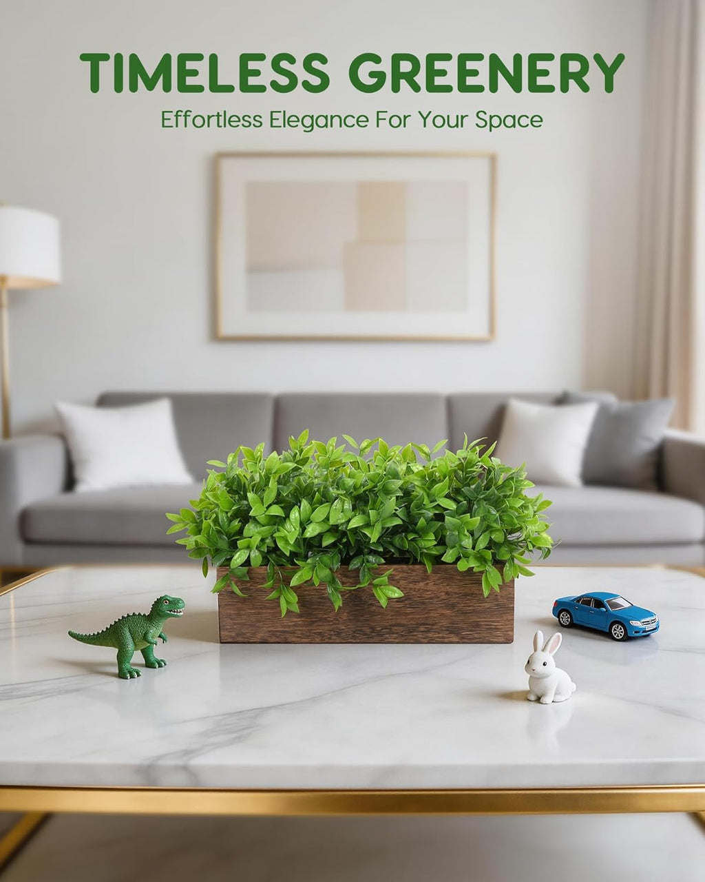 14" Artificial Boxwood Plants Indoor Centerpiece for Dining Room, Fake Plants in Rustic Rectangular Wooden Planter Box, Farmhouse Faux Plants for Mantel/Kitchen/Bathroom/Coffee Table Decor