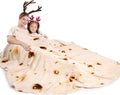Burrito Tortilla Taco Blanket 60 Inches for Adult Kids, Realistic Tortilla Throw Blanket Funny Gifts for Women Men Teen Boy Girl, Soft Flannel Food Blanket for Christmas Birthday Gifts-Beige