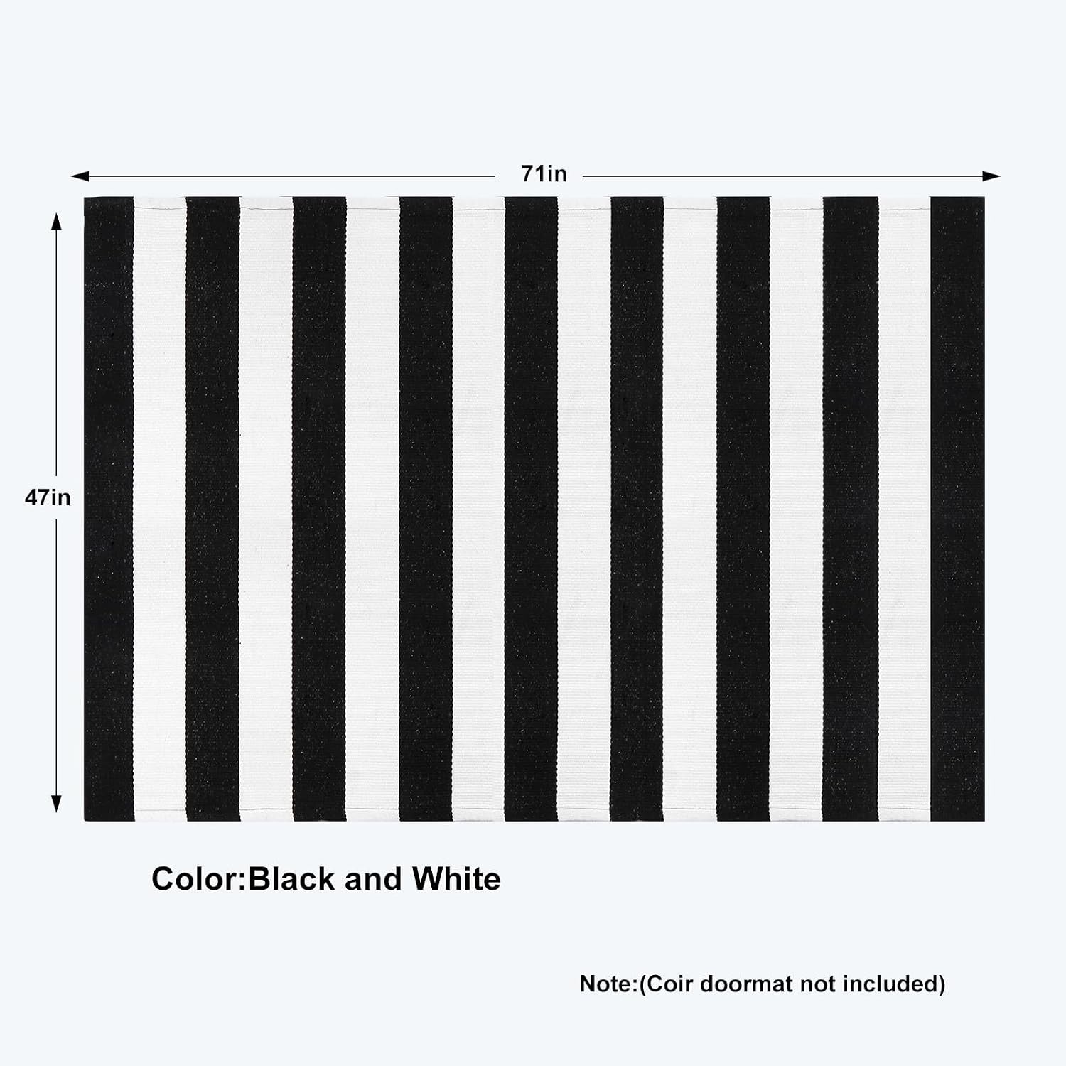 KIMODE Black and White Buffalo Plaid Outdoor Rug Fall Patio Floor Carpet