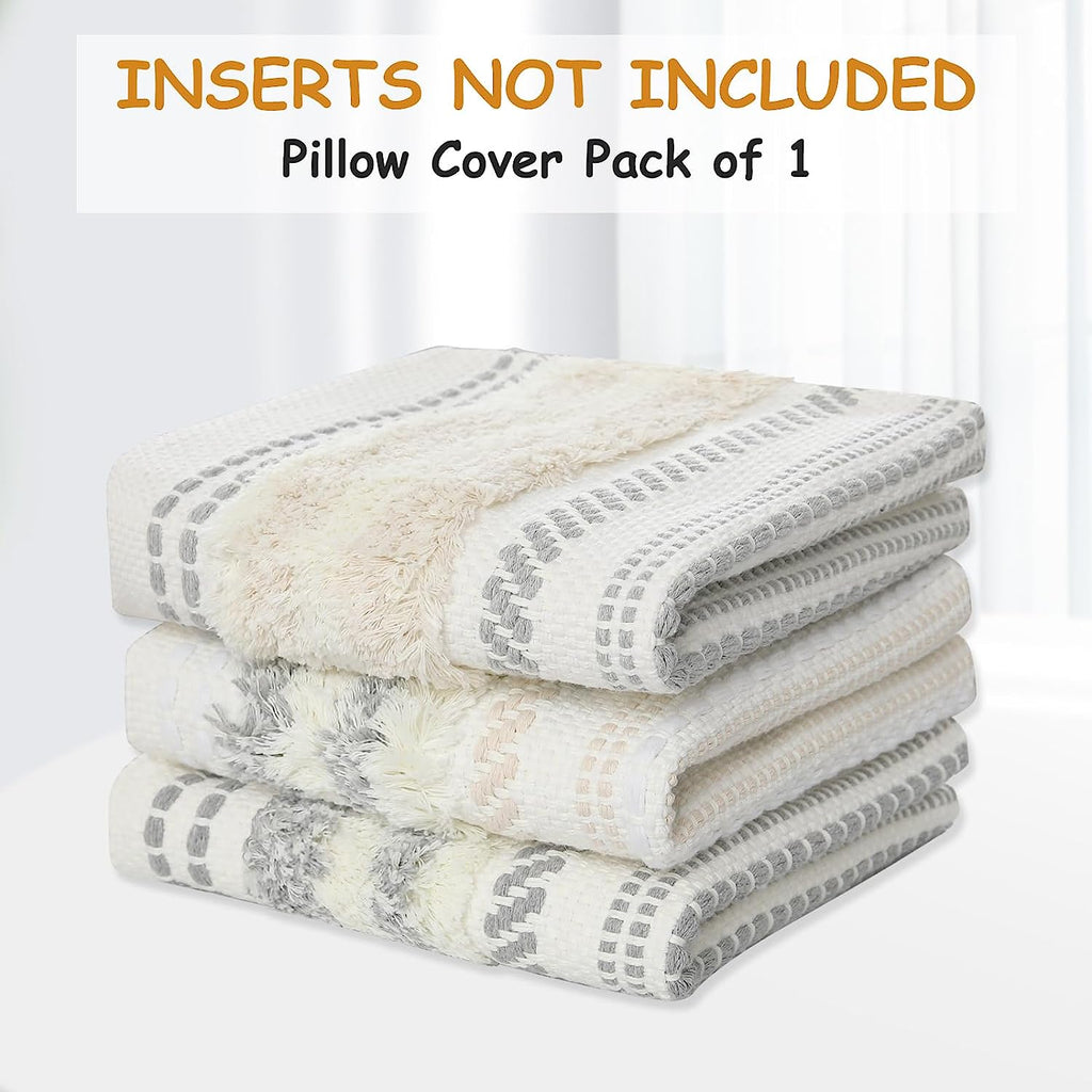 Green and Cream White Throw Pillow Cover 12X20 Pack of 1