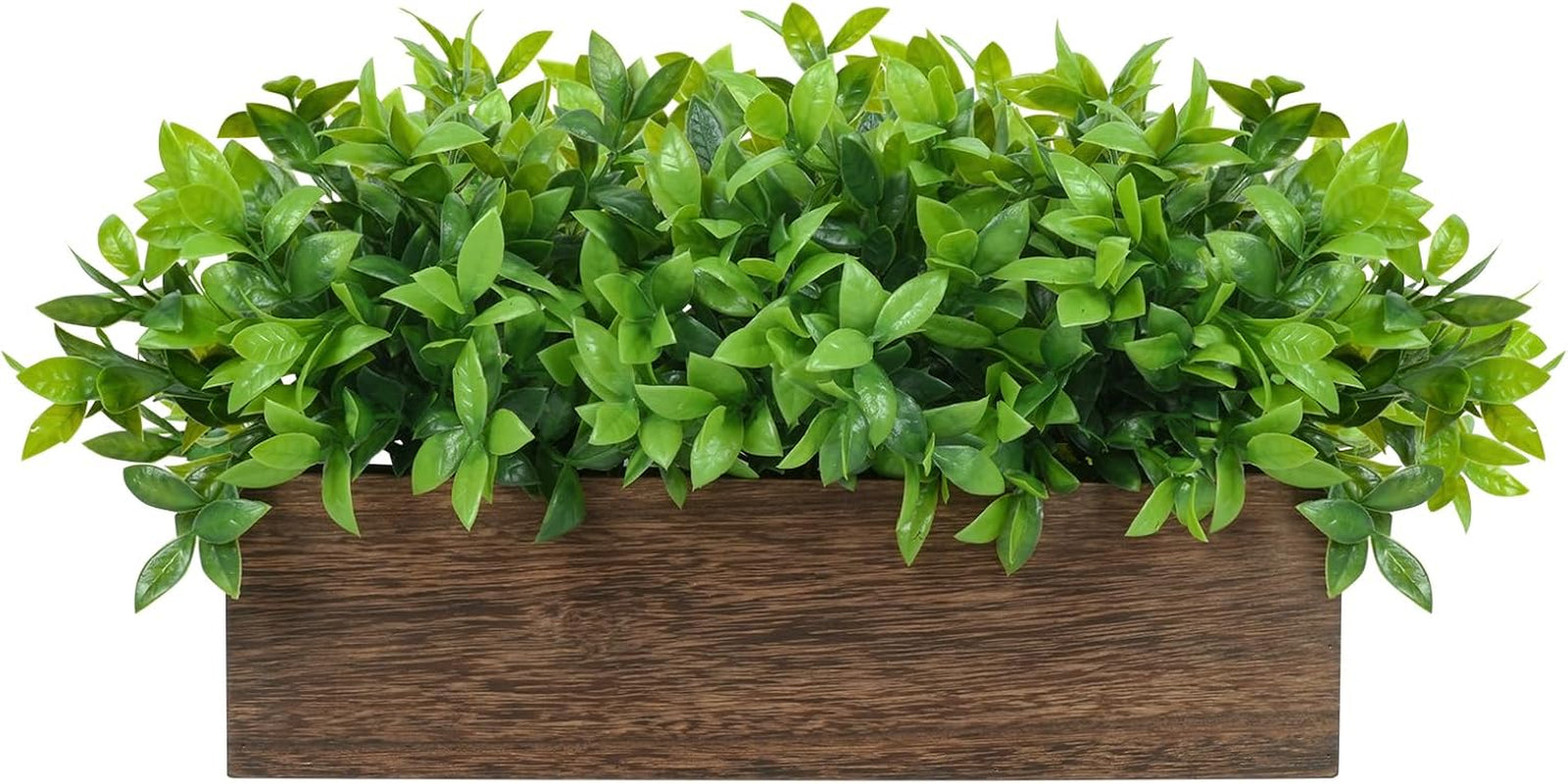 14" Artificial Boxwood Plants Indoor Centerpiece for Dining Room, Fake Plants in Rustic Rectangular Wooden Planter Box, Farmhouse Faux Plants for Mantel/Kitchen/Bathroom/Coffee Table Decor