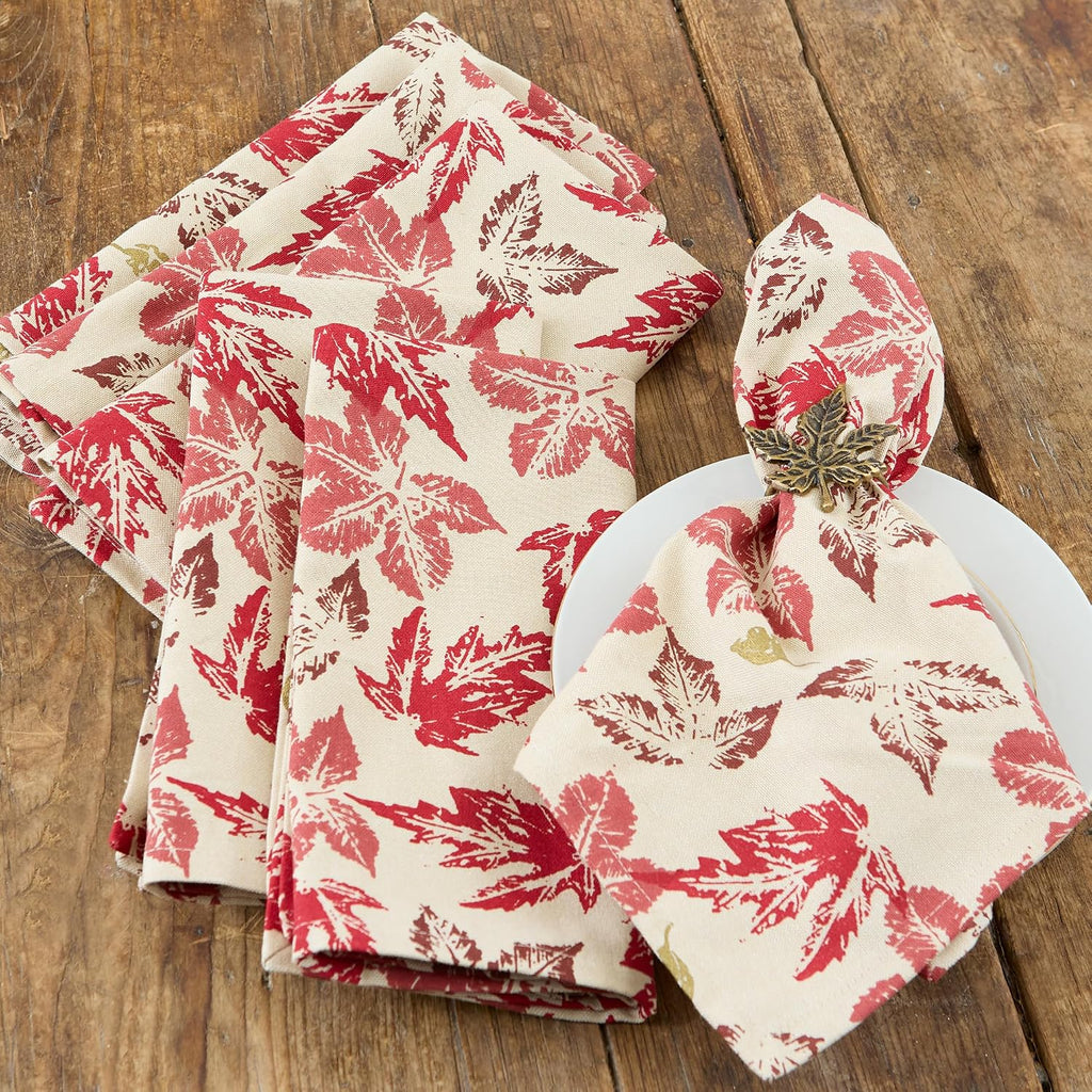 Rustic Autumn Leaves Kitchen Collection Thanksgiving & Fall Table Décor, Napkin Set, 20X20, 6 Piece