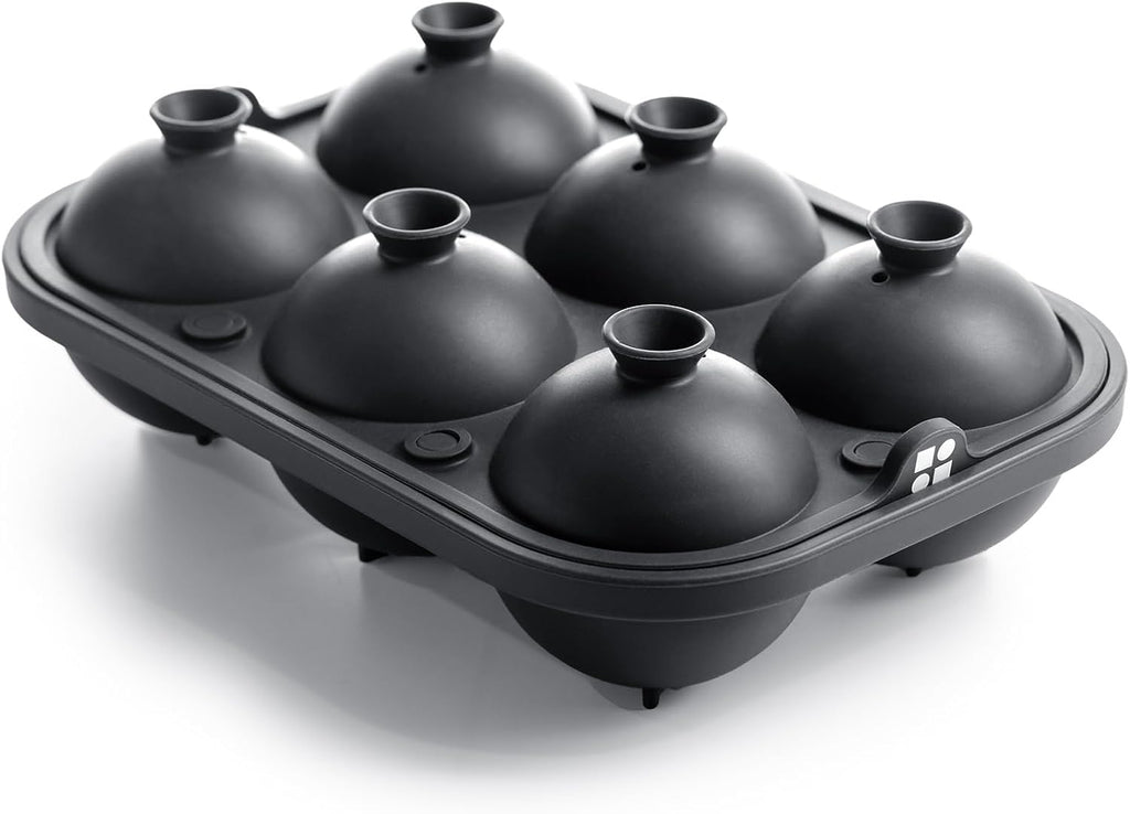 Ice Cube Molds, Large Silicone Sphere & Square Combo with Fill Funnel