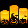Pumpkin Halloween Flameless Candles Battery Operated with Timer