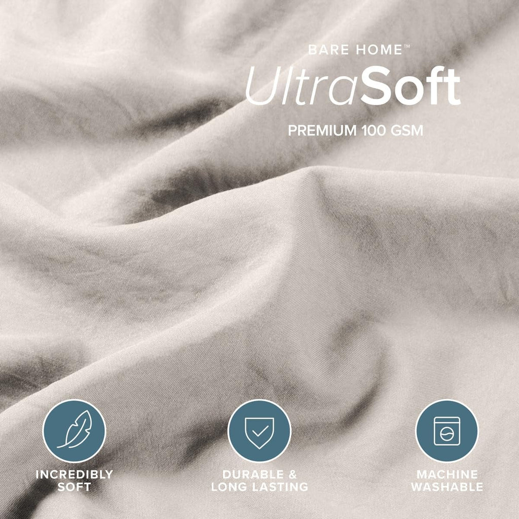 Washed Duvet Cover Set 1800 Ultra-Soft (Twin/Twin XL, Fog)
