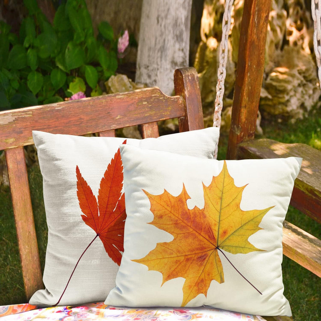 Fall Outdoor Throw Pillow Covers 18X18 Set of 4, Thanksgiving