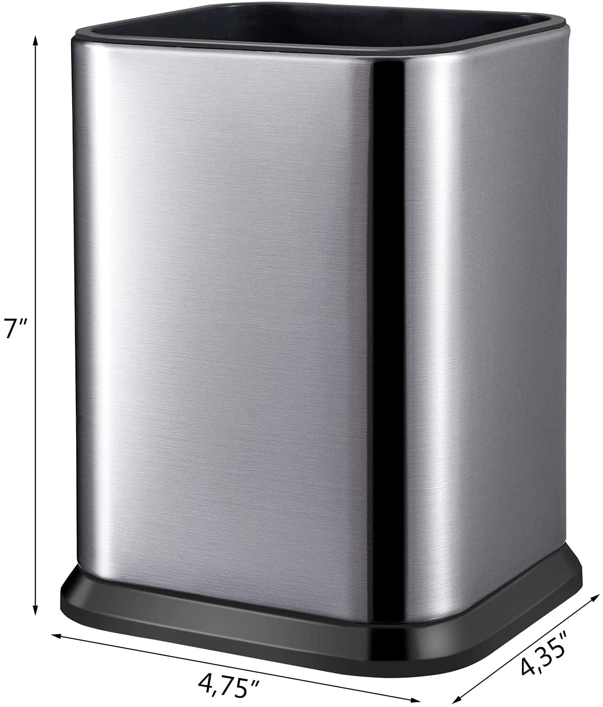 Stainless Steel Kitchen Utensil Holder for Countertop, Spoon Spatula Organizer,Modern Rectangular Large Cooking Utensil Caddy Counter,Utensil Crock Silver