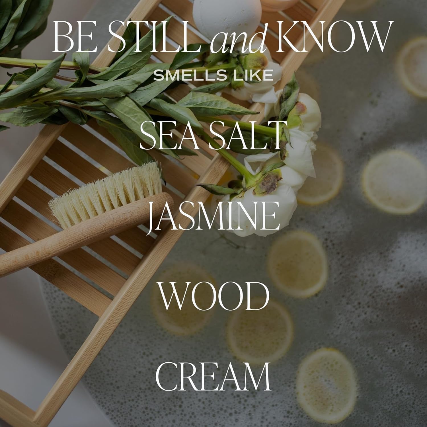 , Be Still and Know, Sea Salt, Jasmine, Cream, and Wood Scented Soy Wax Candle for Home - Christian Candle Gifts for Women - 9Oz Clear Jar, 40 Hour Burn Time, Made in the USA