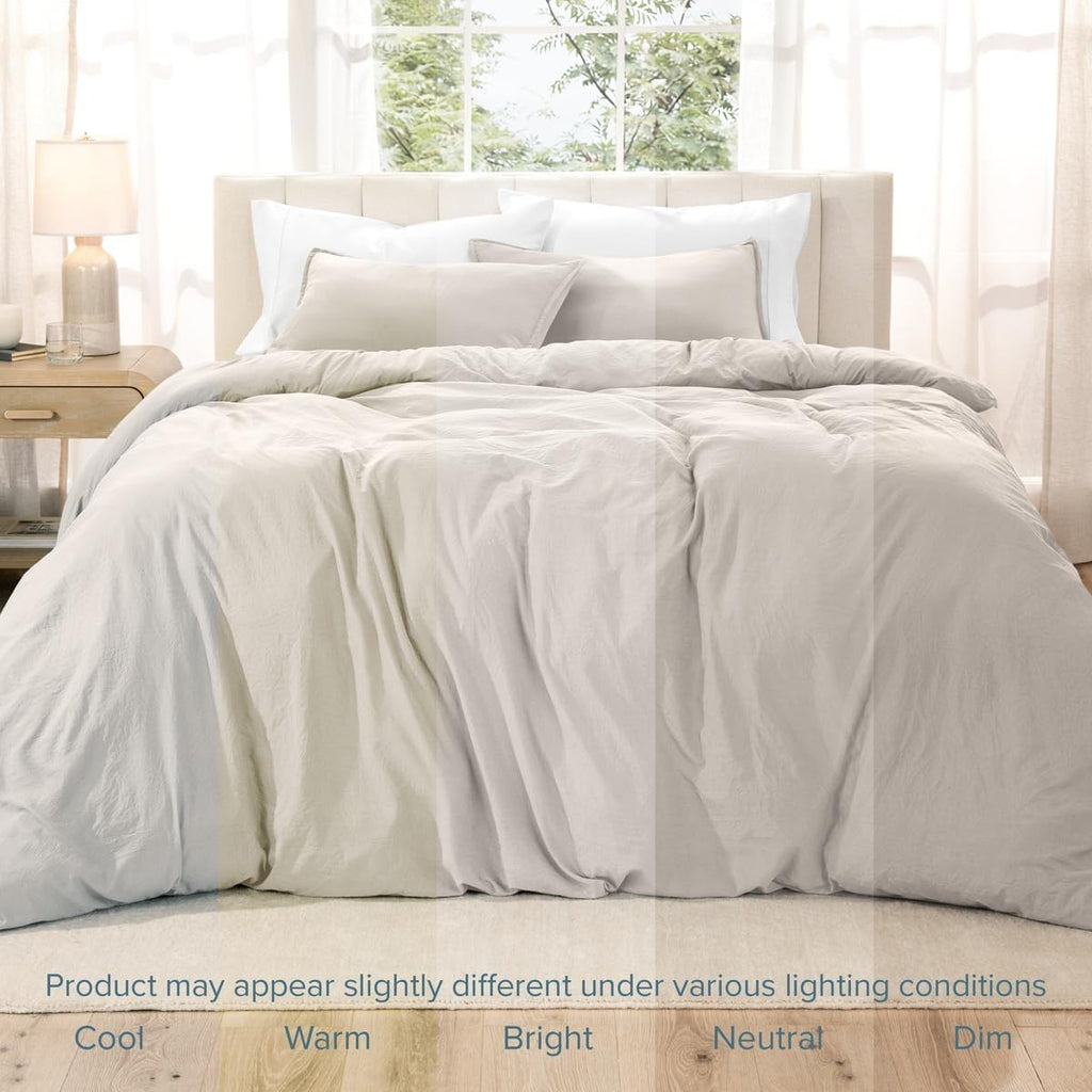 Washed Duvet Cover Set 1800 Ultra-Soft (Twin/Twin XL, Fog)