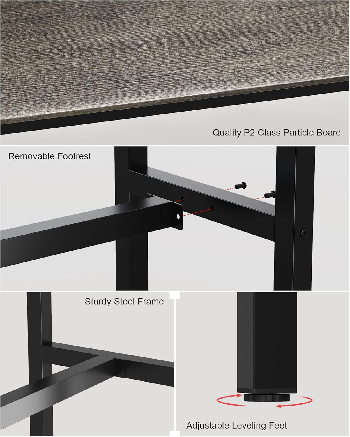 Bar Table, Bar Height Pub Table, High Top Cocktail Table for Kitchen Dining
