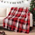 Throw Blanket | Holiday Christmas Red Fleece Blanket | Soft, Plush, Warm Winter Cabin Throw, 50X60 (Red Green Plaid)