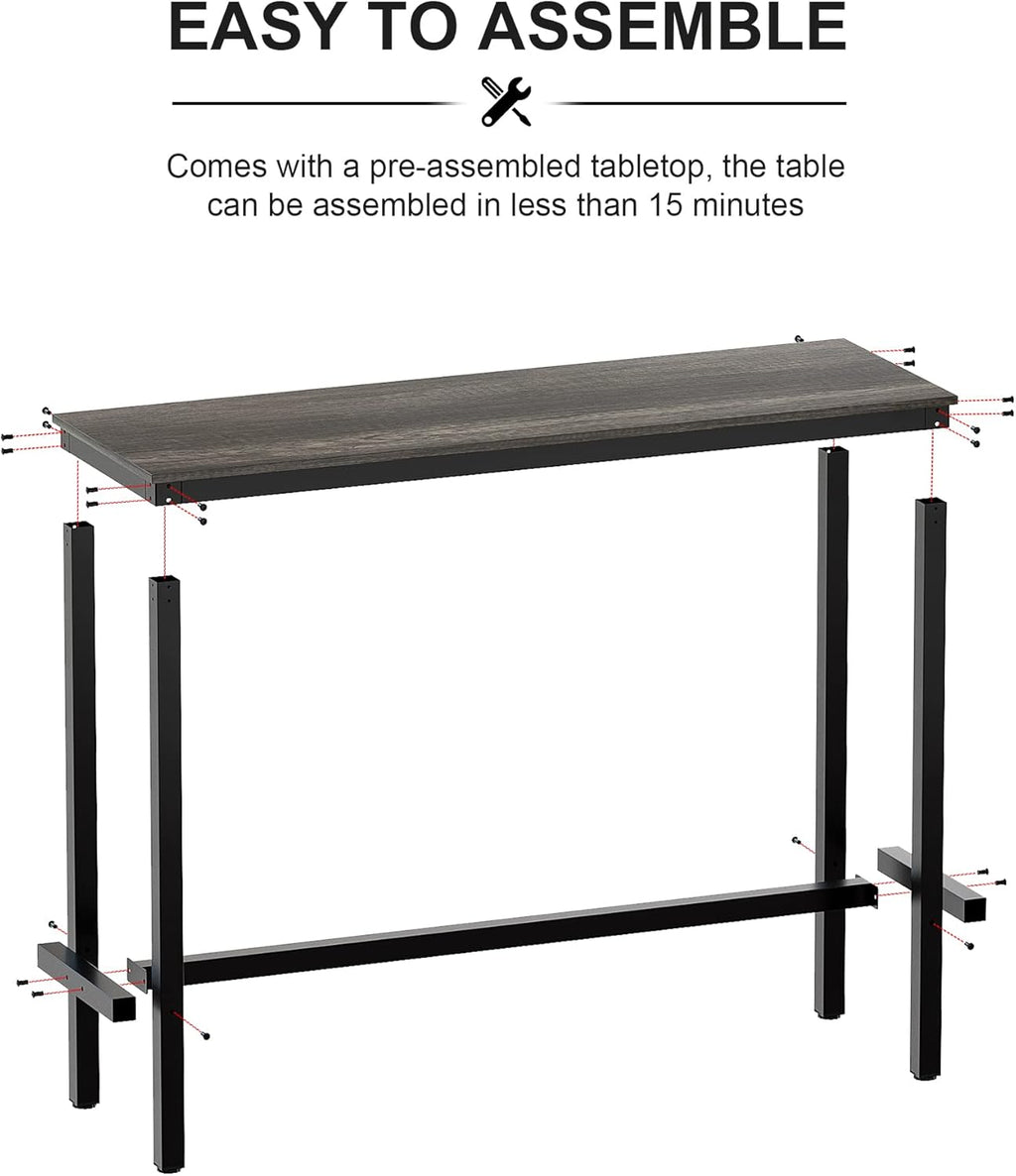Bar Table, Bar Height Pub Table, High Top Cocktail Table for Kitchen Dining