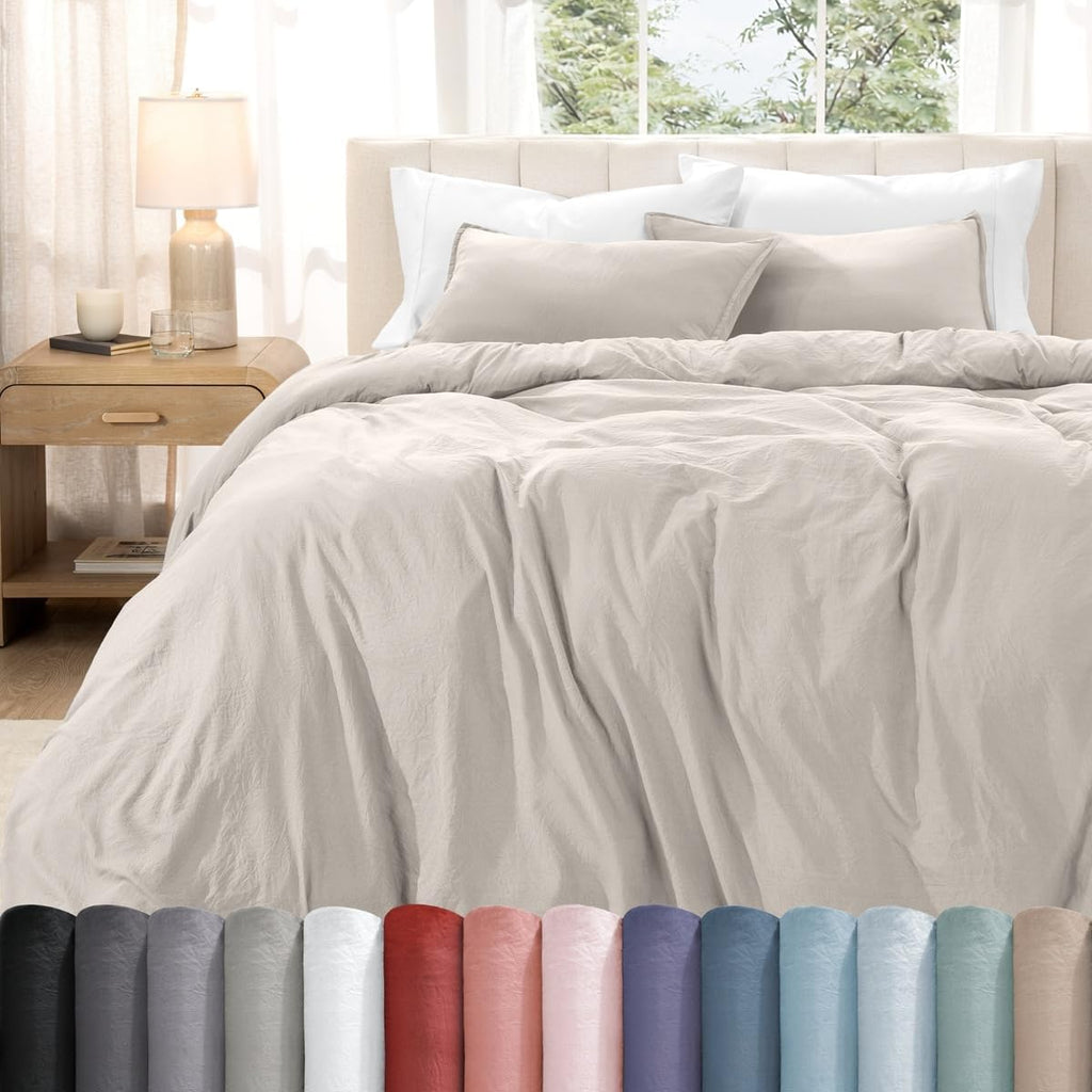 Washed Duvet Cover Set 1800 Ultra-Soft (Twin/Twin XL, Fog)
