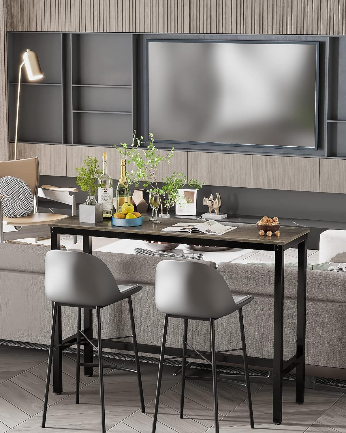 Bar Table, Bar Height Pub Table, High Top Cocktail Table for Kitchen Dining