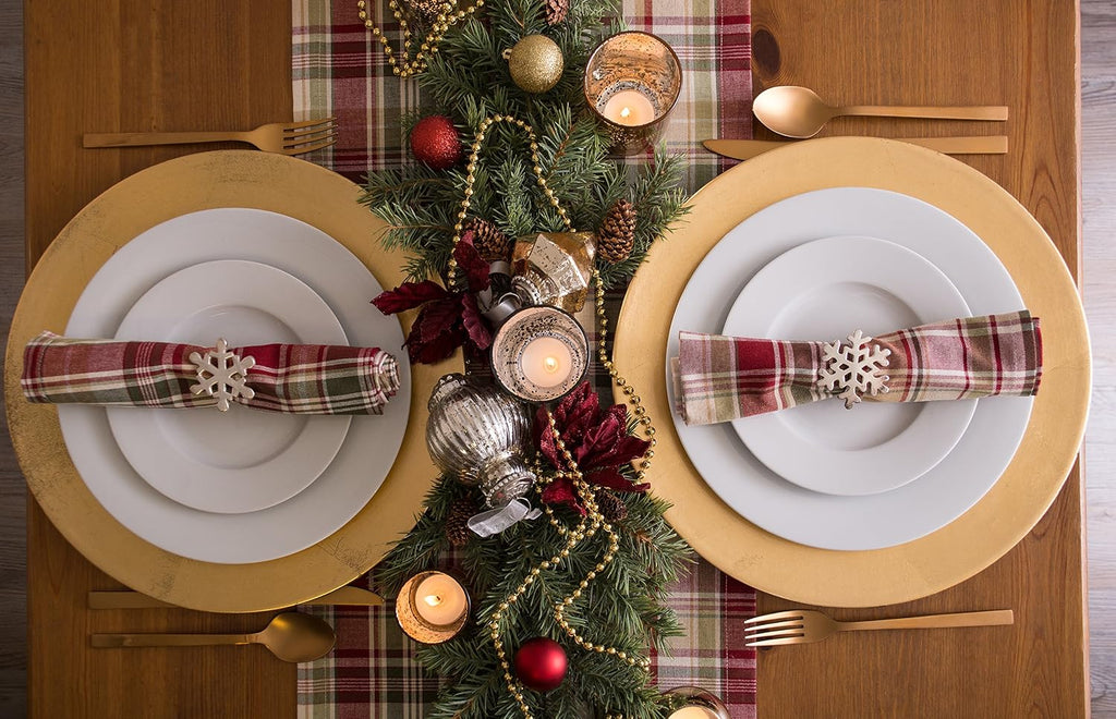 Give Thanks Plaid Fall Table Decor, Autumn & Thanksgiving Tabletop Linens, 14X72 Table Runner