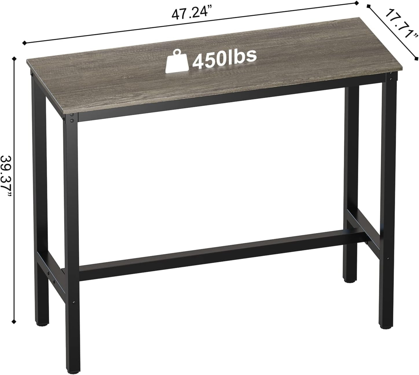 Bar Table, Bar Height Pub Table, High Top Cocktail Table for Kitchen Dining