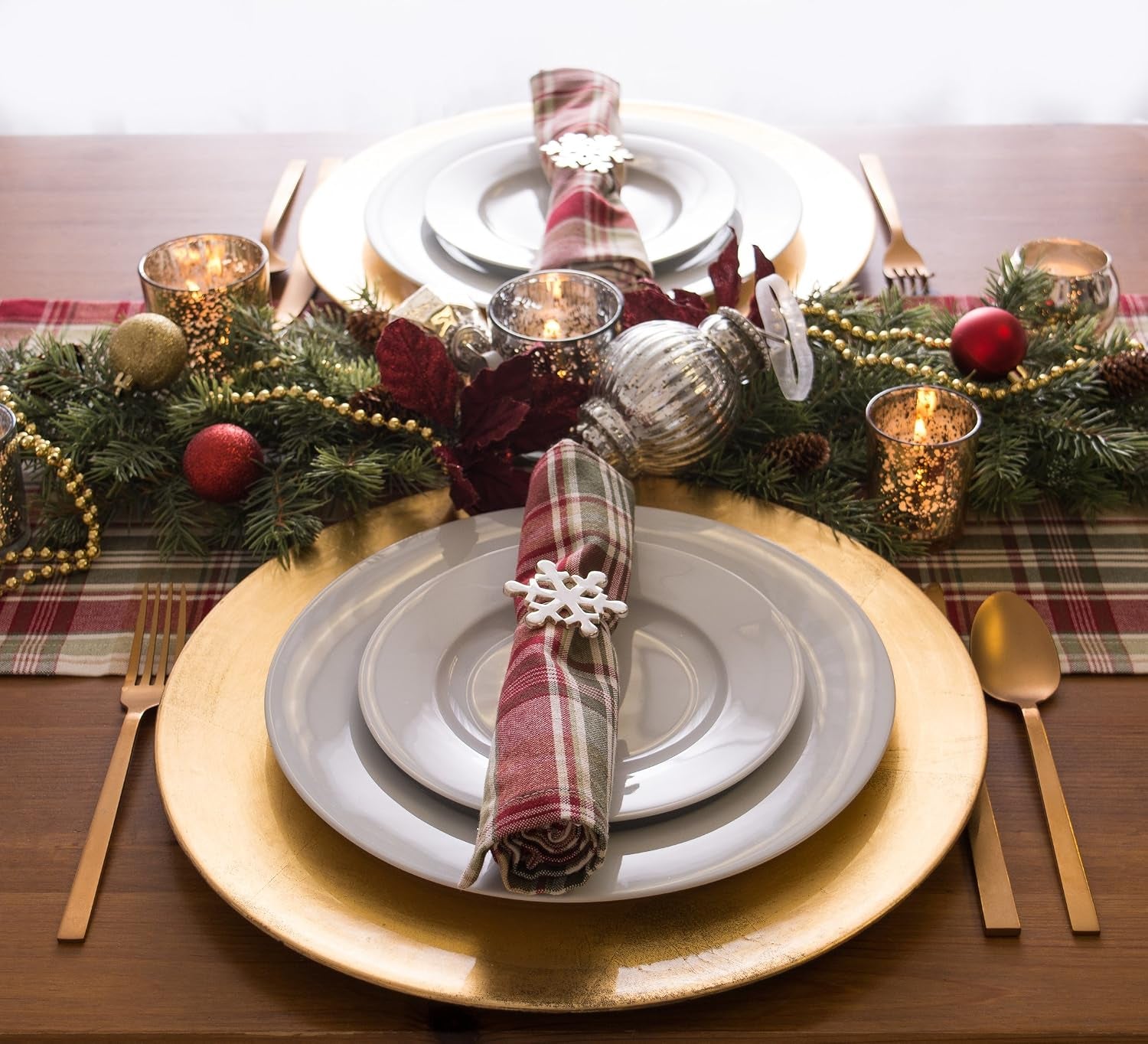 Give Thanks Plaid Fall Table Decor, Autumn & Thanksgiving Tabletop Linens, 14X72 Table Runner
