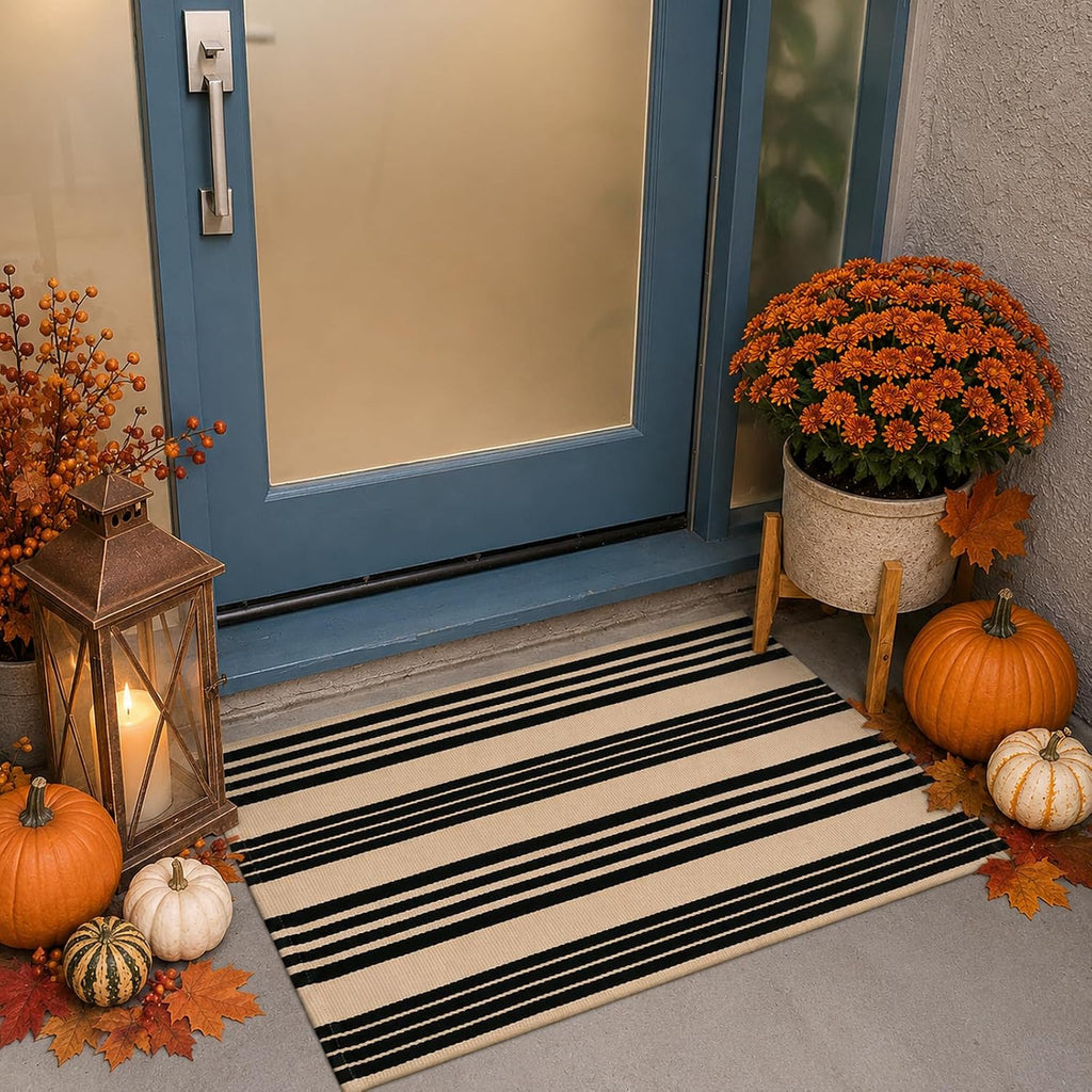 Front Door Mats Outdoor Fall Front Porch Rug Layered Welcome Mats