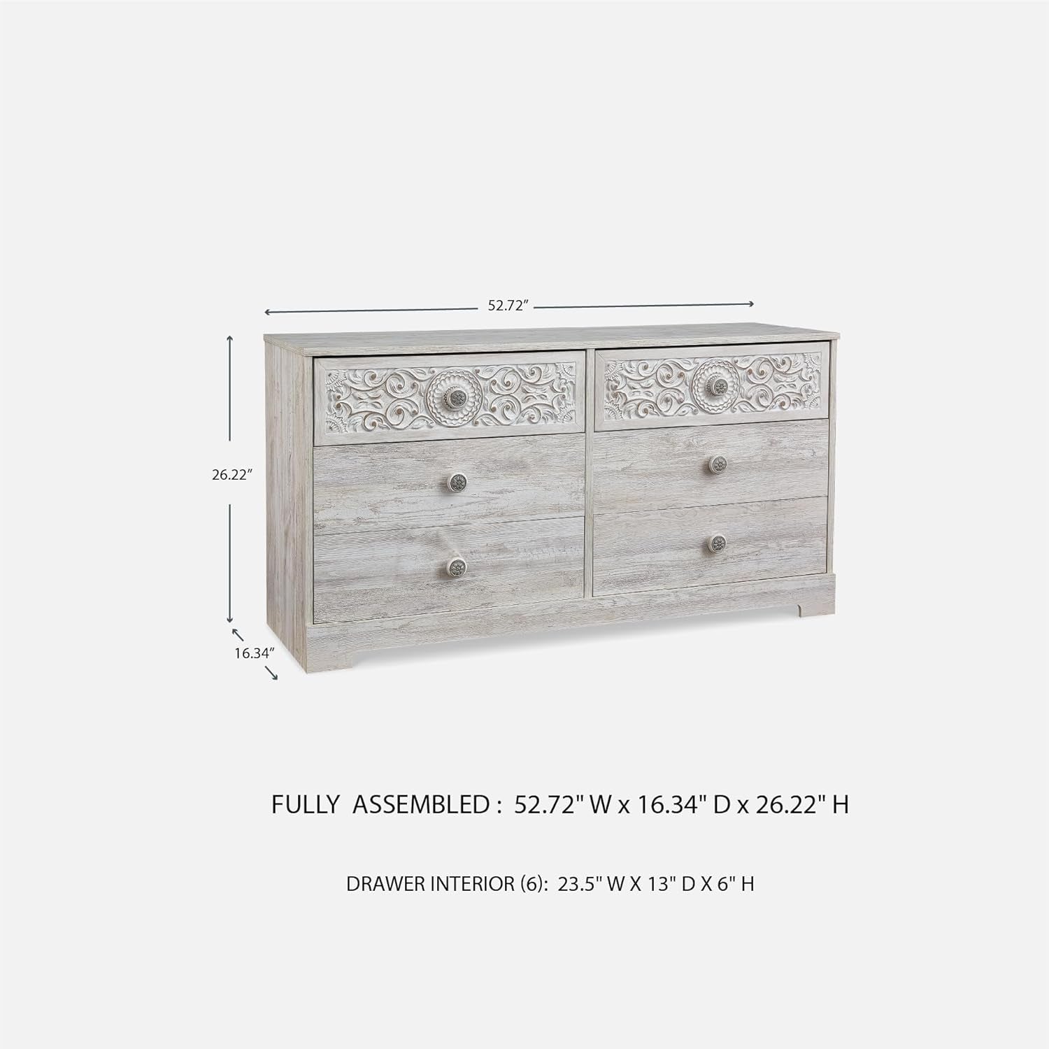 Signature Design by Ashley Paxberry Boho Dresser, Whitewash