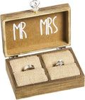 Wedding Decor “And Then Two Become One” Mr. and Mrs. Wooden Ring Holder Decorative Box - 5”W X 6”D X 2”H Elegant Wedding Proposal Rustic Gift Box